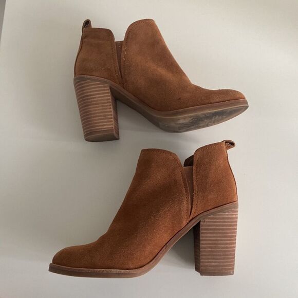 Dolce vita Brown Suede Boots Cowboy western Block heel booties Sz 8.5 - Picture 8 of 12